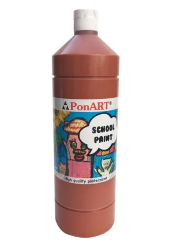 Ponart School Paint Tempera Boya 1000 ml. PSP-2218 A.KAHVE