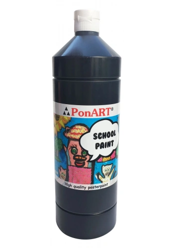 Ponart School Paint Tempera Boya 1000 ml. PSP-2260 SİYAH