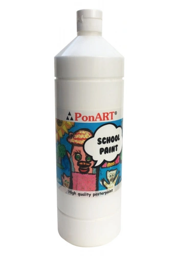 Ponart School Paint Tempera Boya 1000 ml. PSP-2200 BEYAZ