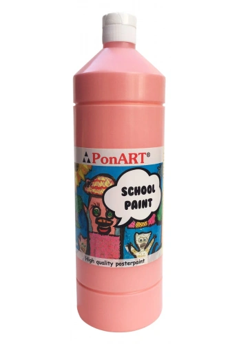 Ponart School Paint Tempera Boya 1000 ml. PSP-2223 PEMBE
