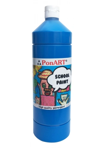 Ponart School Paint Tempera Boya 1000 ml. PSP-2210 PRIMER MAVİ