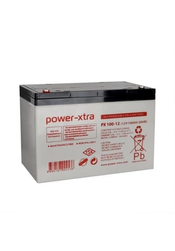 Power-Xtra PX100-12AN - 12V 100 Ah Bakımsız Kuru Akü - F8 - (M6 Bolts)