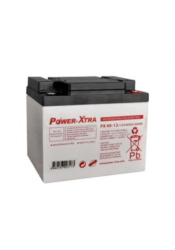Power-Xtra PX40-12N - 12V 40 Ah Bakımsız Kuru Akü - F8 (M6 Bolts)