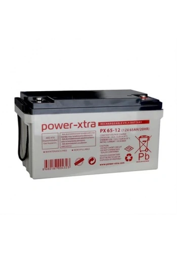 Power-Xtra PX65-12AN - 12V 65 Ah Bakımsız Kuru Akü - F8 - (M6 Bolts)