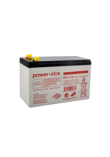 Power-Xtra PX7-12(28W) - 12V 7 Ah Bakımsız Kuru Akü - F1