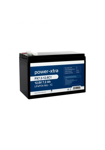 Power-Xtra PX7.2-12.8C1 - 12.8V 7.2 Ah Lifepo4 Akü - 1C