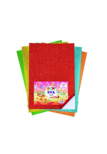 Puti A4 Simli Yapışkanlı Eva 10 Renk