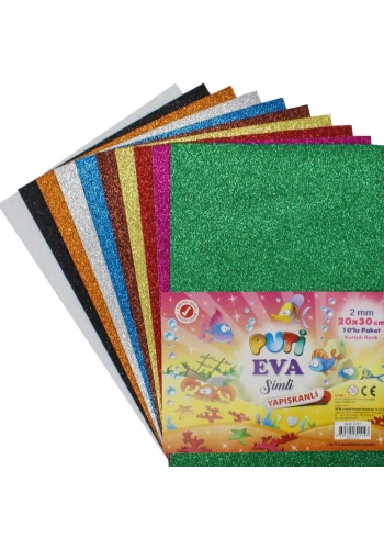 Puti Eva Yapışkanlı Simli Karışık Renk A4 1147