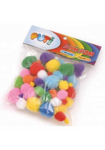 Puti Pon Pon Karışık 10-20-30 MM 00251