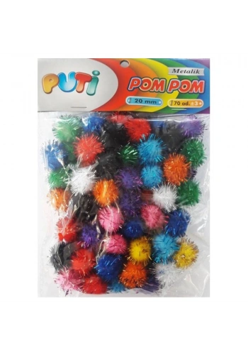 Puti Pon Pon Karışık Metalik 10-20-30 MM