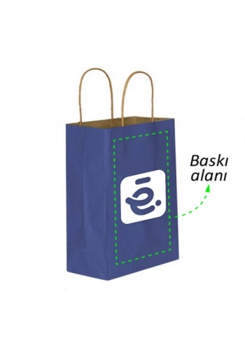 RENK SEÇMELİ BASKILI KAĞIT ÇANTA / KRAFT POŞET 25X12X31 1000 adet
