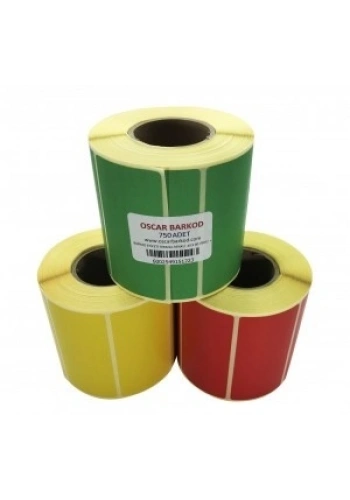 RENKLİ TERMAL BARKOD ETİKETİ 40X80 750 ADET