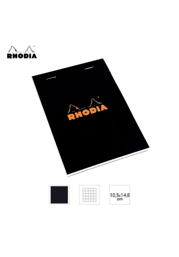 Rhodia Bloknot A6 Siyah 80gr Kareli 80yp