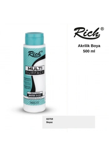Rich Multi Surface Akrilik Boya 500ml 02759 Beyaz (2100)