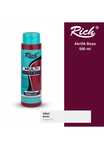 Rich Multi Surface Akrilik Boya 500ml 2162 Bordo