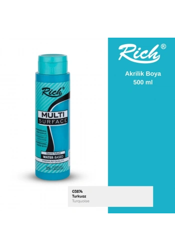 Rich Multi Surface Akrilik Boya 500ml 2204 Turkuaz