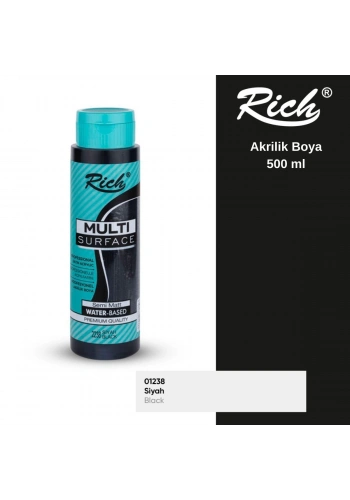 Rich Multi Surface Akrilik Boya 500ml 2238 Siyah