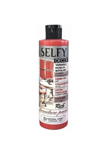 Rich Selfy Decor Vernikli Boya 240 cc 824 KARDİNAL KIRMIZI