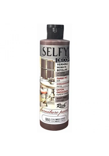 Rich Selfy Decor Vernikli Boya 240 cc 860 COLOMBİA KAHVE