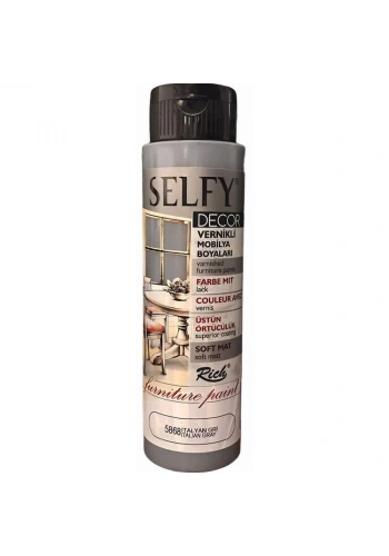 Rich Selfy Decor Vernikli Boya 500 cc 5868 İTALYAN GRİ