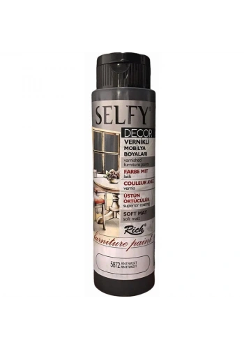 Rich Selfy Decor Vernikli Boya 500 cc 5872 ANTRASİT