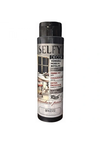 Rich Selfy Decor Vernikli Boya 500 cc 5874 SİYAH