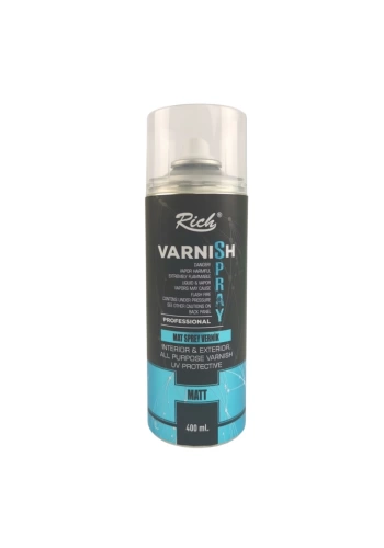 Rich Solvent Bazlı Sprey Vernik 400ml Matt Mat