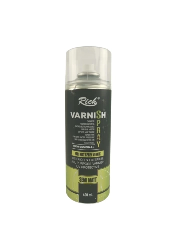 Rich Solvent Bazlı Sprey Vernik 400ml Semi Matt Yarımat