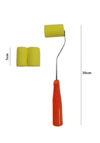 Rich Sünger Rulo Fırça Metal Saplı 5cm + 2 Sünger Yedek