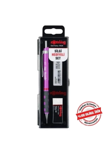 Rotring Tikky Grafik Teknik Çizim Kalemi Silgi Hediyeli Set 0.5mm Mor