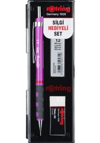 Rotring Tikky Versatil Kalem + Min + Silgi Okul Seti 0.5 mm MOR
