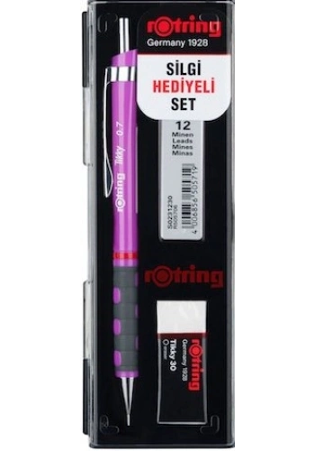 Rotring Tikky Versatil Kalem + Min + Silgi Okul Seti 0.7 mm MOR