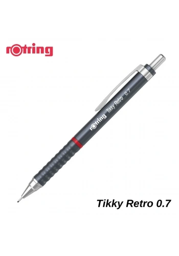 Rotring Tikky Versatil Uçlu Kalem 0.7mm Retro Metalik Gri