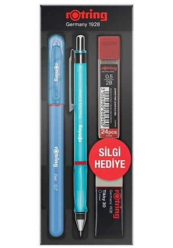 Rotring Visuclick Versatil Kalem + Jel Kalem + Min + Silgi Okul Seti 0.5 mm MAVİ