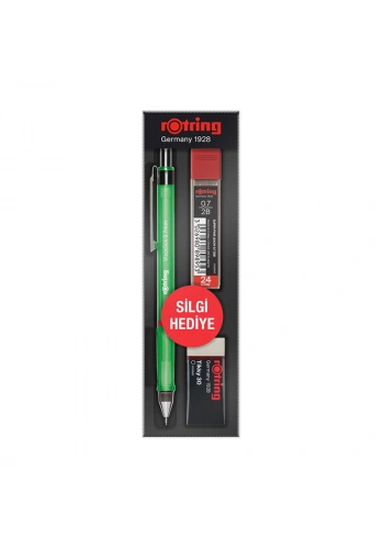 Rotring Visuclick Versatil Kalem + Min + Silgi Okul Seti 0.7 mm YEŞİL