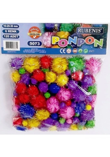 RUBENIS 6 RENK PONPON METALİK 120 Lİ 5073