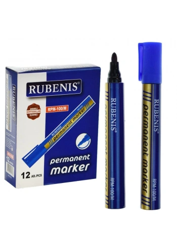RUBENIS YUVARLAK UÇ PERMANENT MARKER MAVİ RPM-100M
