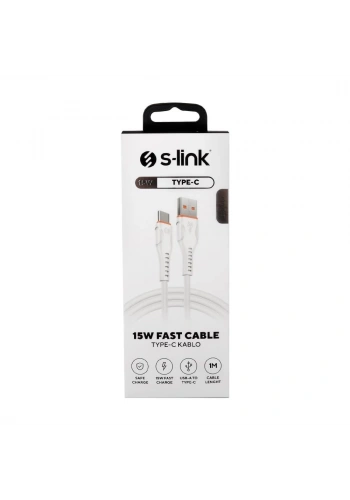 S-link SL-X243 3A Type-C Güvenli Hızlı Data + Sarj Kablosu