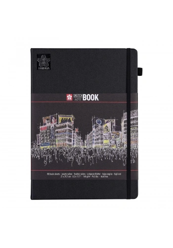 Sakura Eskiz Defteri Sert Kapak Siyah Kağıt 140gr 21x30cm Siyah
