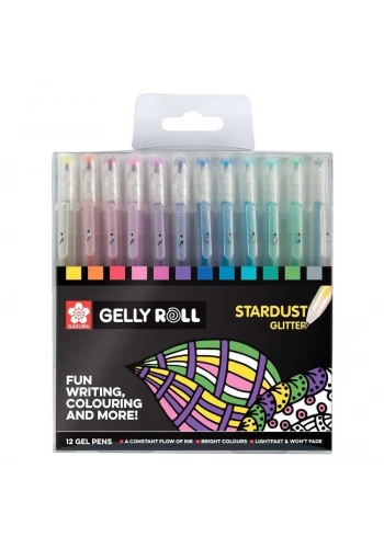 Sakura Gelly Roll Jel Mürekkepli Simli Kalem Seti Stardust Glitter Set 12 Renk