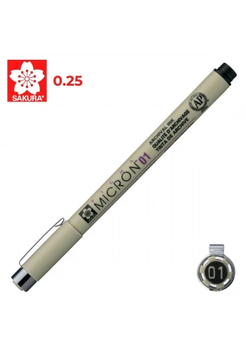 Sakura Pigma Micron Teknik Çizim Kalemi 01 0.25mm Siyah