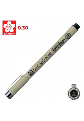 Sakura Pigma Micron Teknik Çizim Kalemi 02 0.3mm Siyah