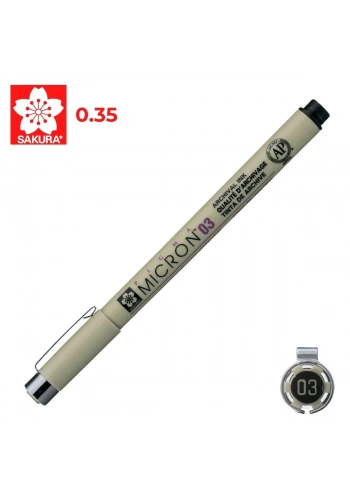 Sakura Pigma Micron Teknik Çizim Kalemi 03 0.35mm Siyah