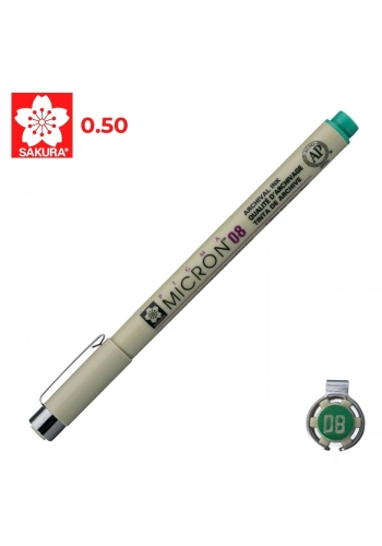 Sakura Pigma Micron Teknik Çizim Kalemi 08 0.5mm Yeşil