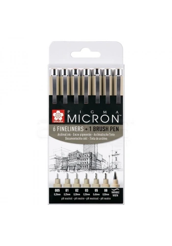 Sakura Pigma Micron Teknik ve İllüstrasyon Çizim Kalem Seti Siyah Edition 6+1