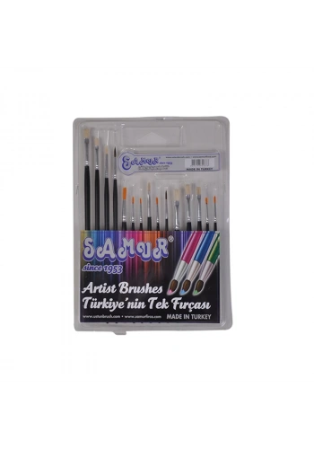 SAMUR SULU-YAĞLI-AKRİLİK BOYA FIRÇASI 15 Lİ SET