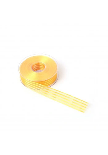 Sarı Saten Çizgili Şifon Kurdele