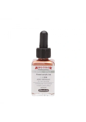 Schmincke Aero Color Akrilik Mürekkep 28 ml. 916 Aero Metallic Brilliant Bronze