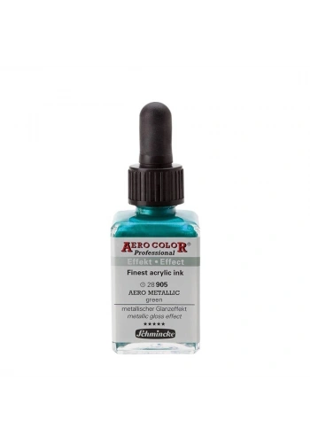Schmincke Aero Color Akrilik Mürekkep 28 ml. 905 Aero Metallic Green