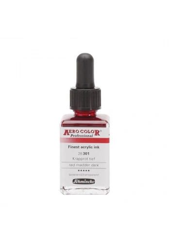 Schmincke Aero Color Akrilik Mürekkep 28 ml. 301 Red Madder Dark